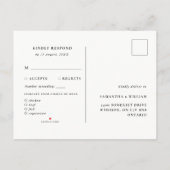 Carte Postale Faire-part Réponse RSVP Floral Aquarelle (Dos)