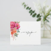Carte Postale Faire-part Réponse RSVP Floral Aquarelle (Debout devant)