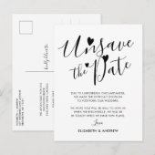 Carte Postale Faire-part Report de date de mariage coeurs (Devant / Derrière)