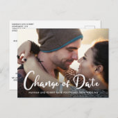 Carte Postale Faire-part Report de date de mariage pour photo changement de (Devant / Derrière)