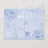 Carte Postale Faire-part Report de mariage aux roses bleues (Dos)