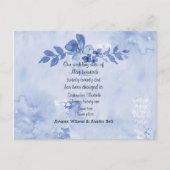 Carte Postale Faire-part Report de mariage aux roses bleues (Devant)