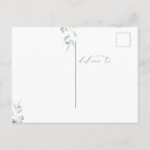 Carte Postale Faire-part Report de mariage Delicate Blues Floral (Dos)