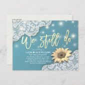 Carte Postale Faire-part Report de mariage Nous faisons toujours la dentell (Devant / Derrière)