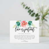 Carte Postale Faire-part Report de mariage par amour patient (Debout devant)