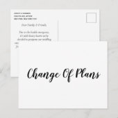 Carte Postale Faire-part Report de mariage simple (Devant / Derrière)