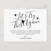 Carte Postale Faire-part Report mariage Changement de date Recommencer (Devant)