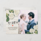 Carte Postale Faire-part Report mariage Nous Faisons Toujours Des Hydrangea (Devant / Derrière)