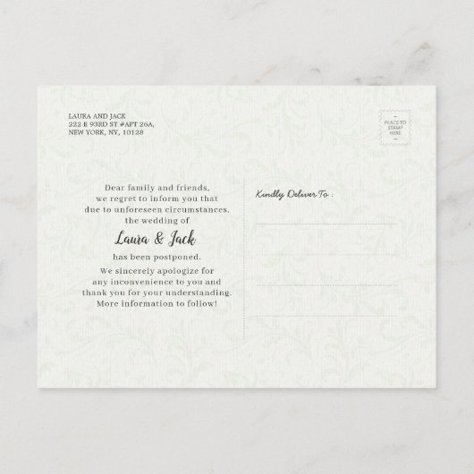 Carte Postale Faire-part Report mariage Supprimer La Date Sunflower (Dos)