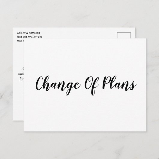 Carte Postale Faire-part Report simple de mariage  (Devant / Derrière)