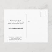 Carte Postale Faire-part Report simple de mariage typographique blanc (Dos)
