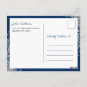 Carte Postale Faire-part reportée Argent première communion sain (Dos)