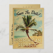 Carte Postale Faire-part République Dominicaine Sauvez La Date Beach Palm T (Devant / Derrière)