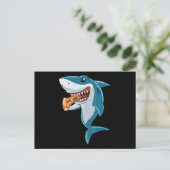 Carte Postale Faire-part Requin Mangeant Pizza Amoureux de Requin Amoureux (Debout devant)