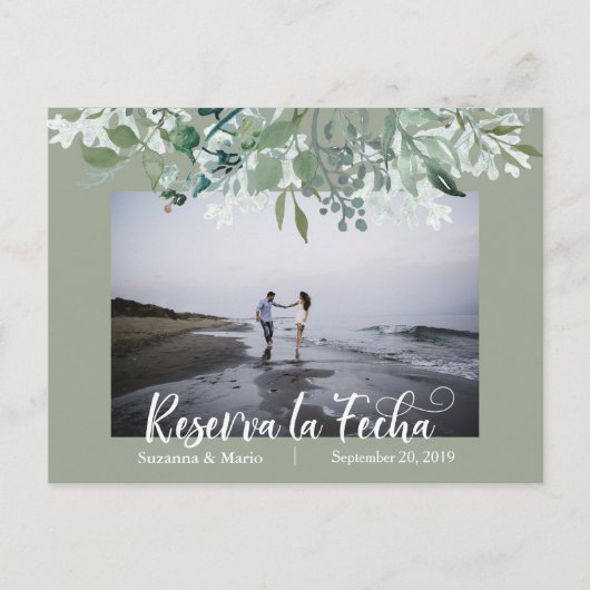 Carte Postale Faire-part Reserva la Fecha Enregistrer la date Espagnol Ohja (Devant)