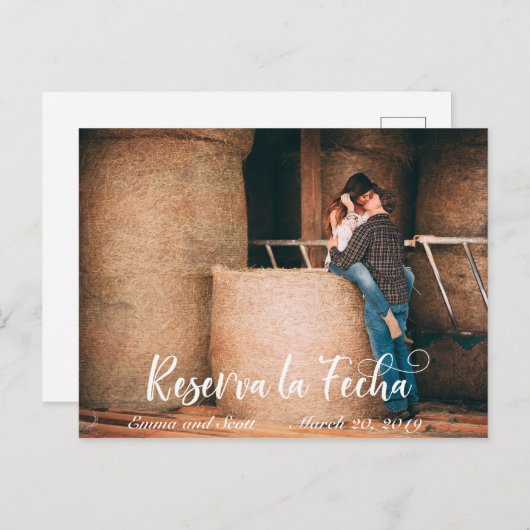 Carte Postale Faire-part Reserva La Fecha Photo Enregistrer la date Espagno (Devant / Derrière)