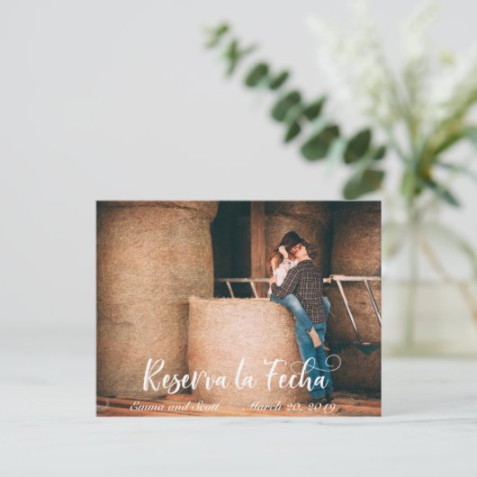 Carte Postale Faire-part Reserva La Fecha Photo Enregistrer la date Espagno (Debout devant)