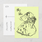 Carte Postale Faire-part Réservez la date (Devant / Derrière)