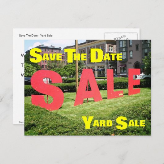 Carte Postale Faire-part Réservez la date (Devant / Derrière)