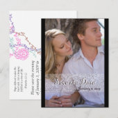 Carte Postale Faire-part Réservez la date (Devant / Derrière)