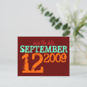 Carte Postale Faire-part Réservez la date (Debout devant)