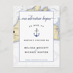Carte Postale Faire-part Réservez la date #AncreNautique   #SaveTheDate MV