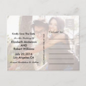 Carte Postale Faire-part Réservez la date | Enregistrer notre date Mariage (Dos)
