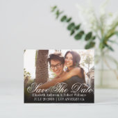 Carte Postale Faire-part Réservez la date | Enregistrer notre date Mariage (Debout devant)