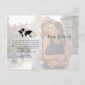 Carte Postale Faire-part Réservez les Billets Destination Mariage Enregistr (Dos)