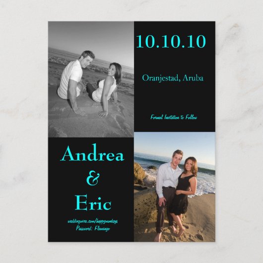 Carte Postale Faire-part Réservez les Dates (Devant)