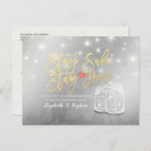 Carte Postale Faire-part Restez chez vous Restez en sécurité Mariage Report (Devant / Derrière)