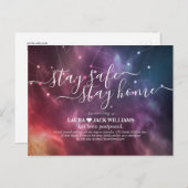 Carte Postale Faire-part Restez chez vous & Restez Sûrs Mariage Reporté Gal (Devant / Derrière)