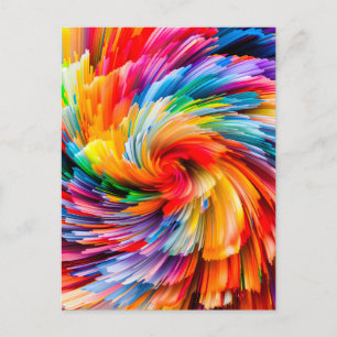 Carte Postale Faire-part Résumé Abstrait Vibrant Moderne Tourbillon