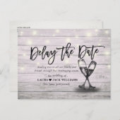 Carte Postale Faire-part Retarder la date de report du Mariage Changement d (Devant / Derrière)