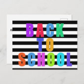 Carte Postale Faire-part Retour À L'École | Faux Felt avec piqûres (Devant / Derrière)