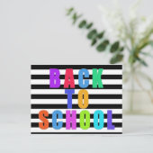 Carte Postale Faire-part Retour À L'École | Faux Felt avec piqûres (Debout devant)