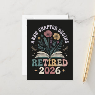 Carte Postale Faire-part Retraité 2026 Un Nouveau Chapitre Commence