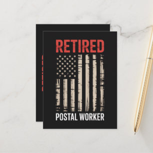 Carte Postale Faire-part Retraite d'ouvrier postal à la retraite