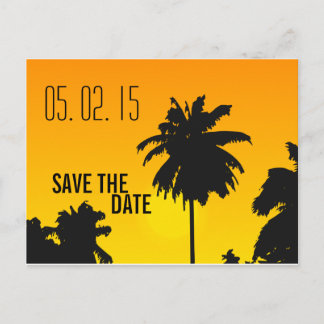 Carte Postale Faire-part Retro Beach Wedding Sauvez les Dates