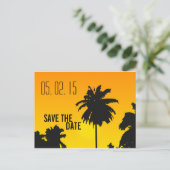 Carte Postale Faire-part Retro Beach Wedding Sauvez les Dates (Debout devant)