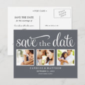 CARTE POSTALE FAIRE-PART RETRO | ENREGISTRER LA DATE D'ANNONCE (Devant / Derrière)