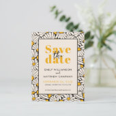 Carte Postale Faire-part Retro Floral Enregistrer la date mariage faire-par (Debout devant)