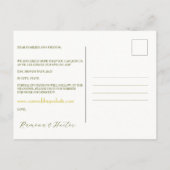 Carte Postale Faire-part Retro Gold Green Damask Enregistrer la date (Dos)