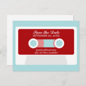 Carte Postale Faire-part Rétro Mariage Mixtape Enregistrer la date (Devant / Derrière)