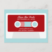 Carte Postale Faire-part Rétro Mariage Mixtape Enregistrer la date (Devant)