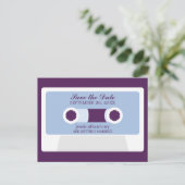 Carte Postale Faire-part Rétro Mariage Mixtape Enregistrer la date (Debout devant)