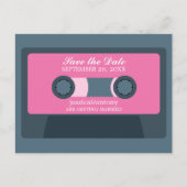 Carte Postale Faire-part Rétro Mariage Mixtape Enregistrer la date (Devant)