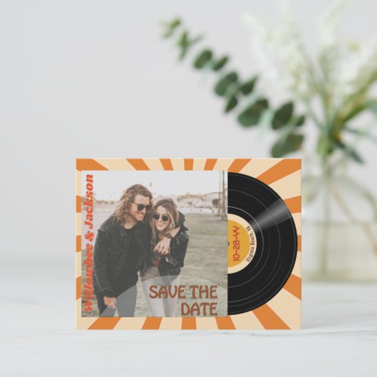 Carte Postale Faire-part Retro Music Festival Enregistrer Enregistrer la da (Debout devant)