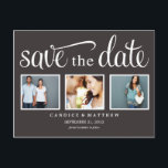 CARTE POSTALE FAIRE-PART RETRO NOIR | ENREGISTRER LA DATE D'ANNONCE<br><div class="desc">com</div>