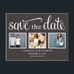 CARTE POSTALE FAIRE-PART RETRO NOIR | ENREGISTRER LA DATE D'ANNONCE<br><div class="desc">com</div>